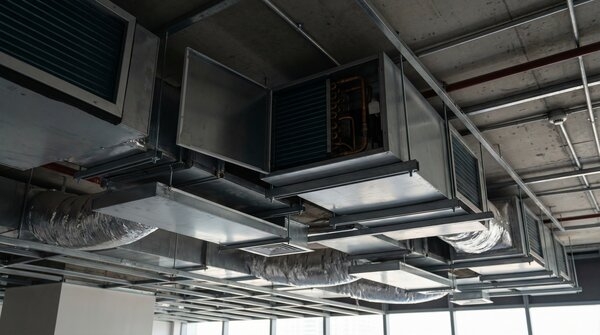 Fan coil units and cooling coils assembled in workshop