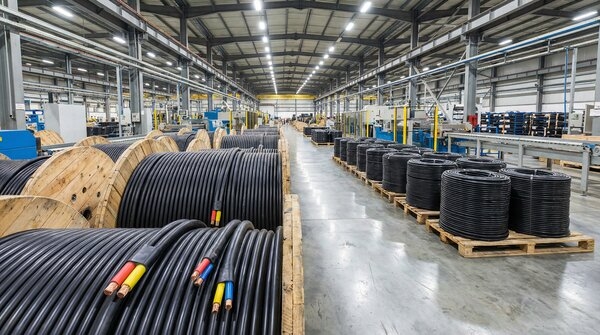 Low voltage power cables installed on ladder tray