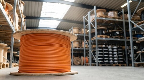 Micro optical fibre cables on drum for duct installation