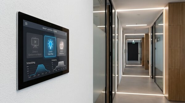 Lighting control interface showing circadian schedule