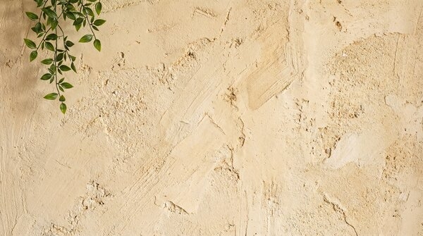 Close-up of textured natural lime wall paint